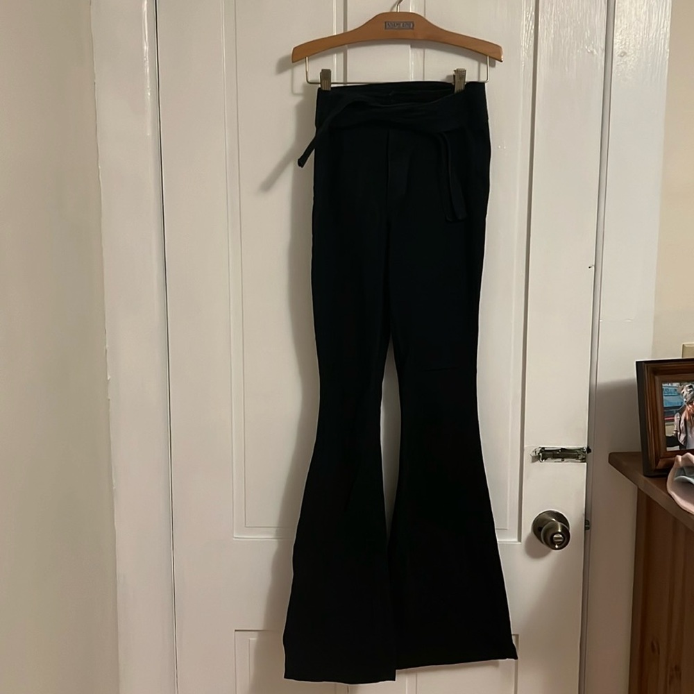 BDG Black Flare Tie Pants